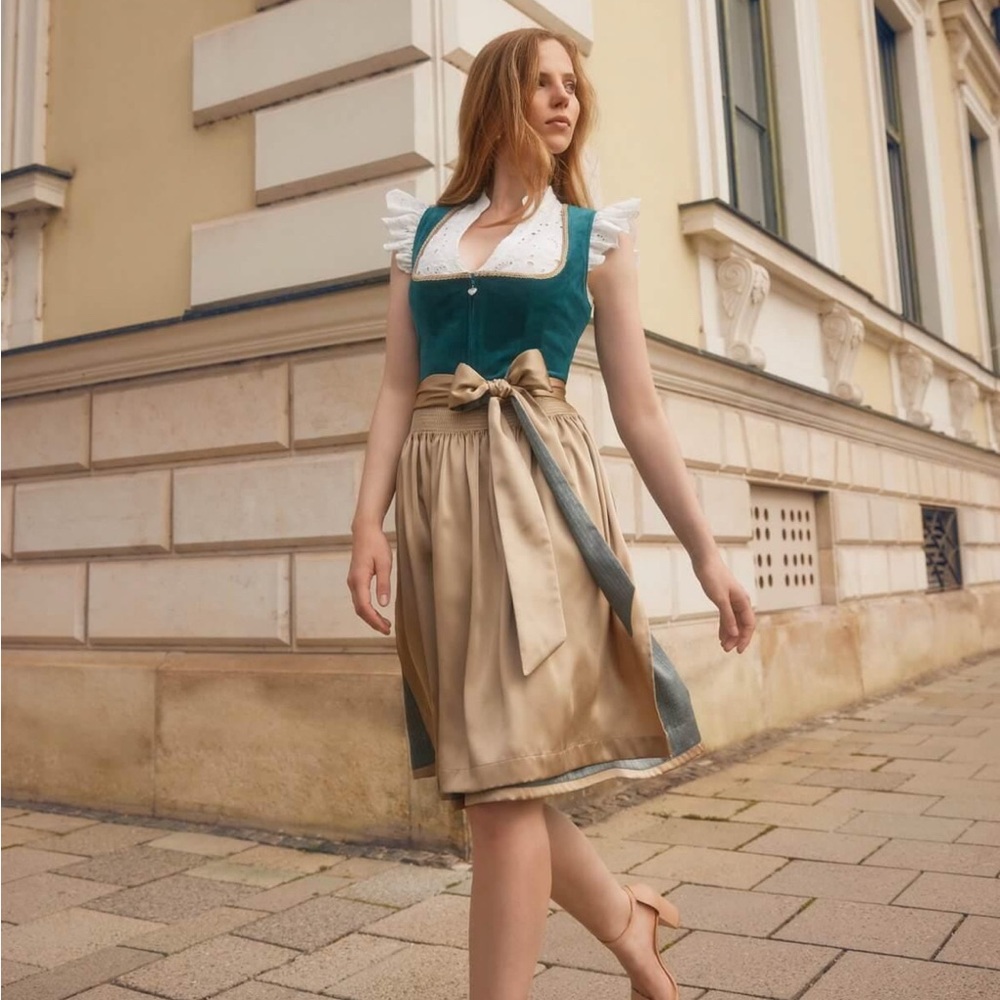 New Teal & Gold Oktoberfest Dirndl
